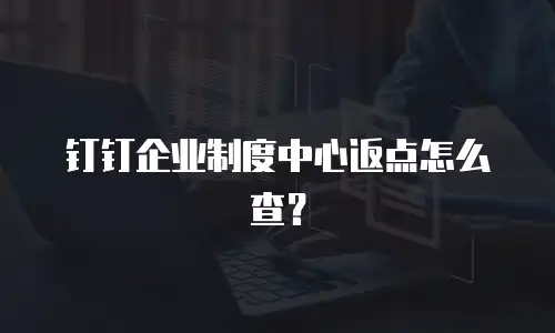 钉钉企业制度中心返点怎么查？