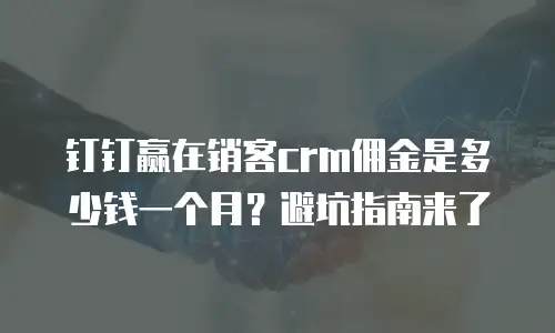钉钉赢在销客crm佣金是多少钱一个月？避坑指南来了