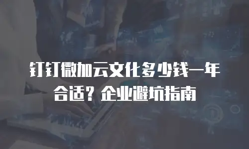 钉钉微加云文化多少钱一年合适？企业避坑指南