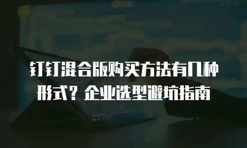 钉钉混合版购买方法有几种形式？企业选型避坑指南