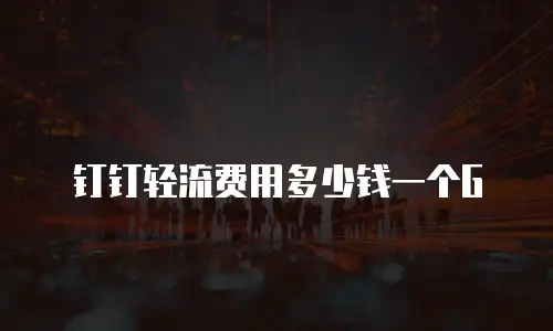 钉钉轻流费用多少钱一个G