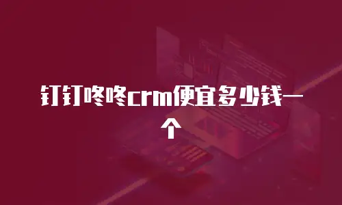 钉钉咚咚crm便宜多少钱一个