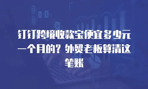 钉钉跨境收款宝便宜多少元一个月的？外贸老板算清这笔账