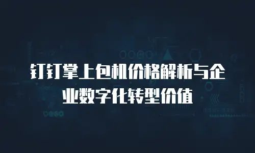 钉钉掌上包机价格解析与企业数字化转型价值