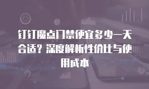 钉钉魔点门禁便宜多少一天合适？深度解析性价比与使用成本