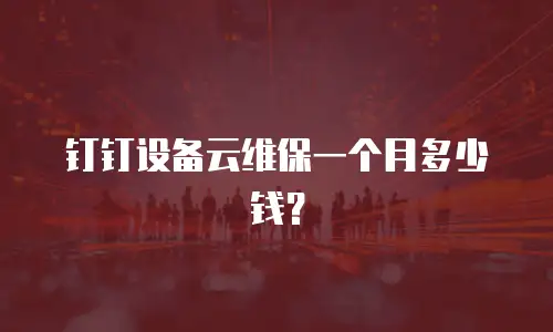 钉钉设备云维保一个月多少钱？
