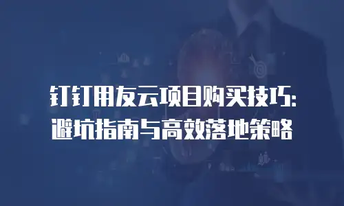 钉钉用友云项目购买技巧：避坑指南与高效落地策略