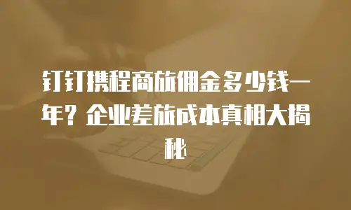 钉钉携程商旅佣金多少钱一年？企业差旅成本真相大揭秘
