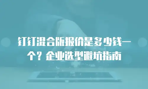 钉钉混合版报价是多少钱一个？企业选型避坑指南