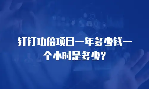 钉钉功倍项目一年多少钱一个小时是多少？