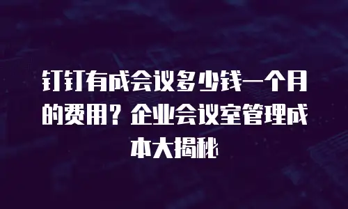 钉钉有成会议多少钱一个月的费用？企业会议室管理成本大揭秘