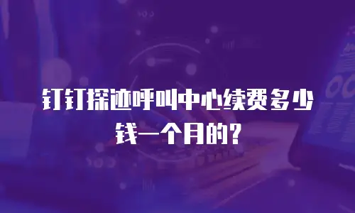钉钉探迹呼叫中心续费多少钱一个月的？