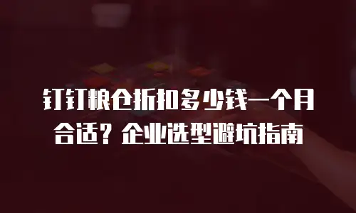 钉钉粮仓折扣多少钱一个月合适？企业选型避坑指南
