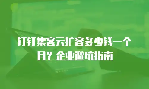 钉钉集客云扩容多少钱一个月？企业避坑指南