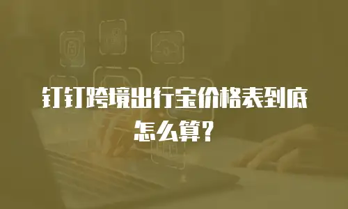 钉钉跨境出行宝价格表到底怎么算？