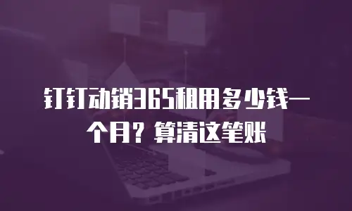 钉钉动销365租用多少钱一个月？算清这笔账