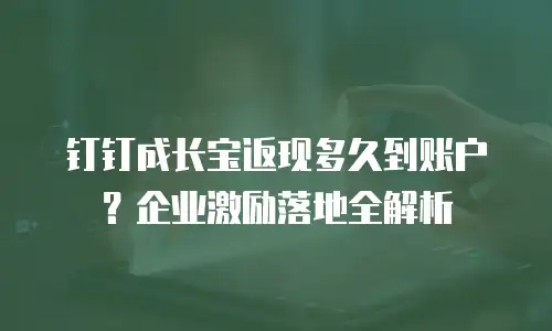 钉钉成长宝返现多久到账户？企业激励落地全解析