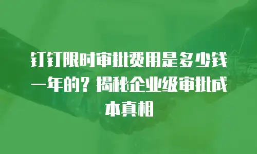 钉钉限时审批费用是多少钱一年的？揭秘企业级审批成本真相