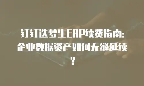钉钉迭梦生ERP续费指南：企业数据资产如何无缝延续？