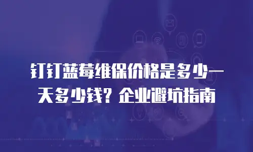 钉钉蓝莓维保价格是多少一天多少钱？企业避坑指南