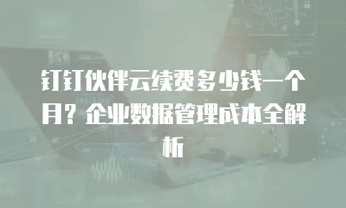 钉钉伙伴云续费多少钱一个月？企业数据管理成本全解析