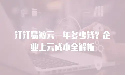 钉钉易鲸云一年多少钱？企业上云成本全解析