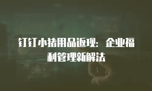 钉钉小猪用品返现：企业福利管理新解法