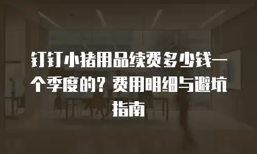 钉钉小猪用品续费多少钱一个季度的？费用明细与避坑指南
