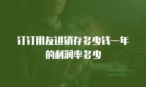 钉钉用友进销存多少钱一年的利润率多少
