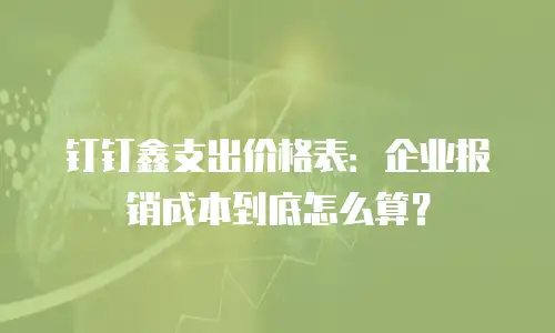 钉钉鑫支出价格表：企业报销成本到底怎么算？