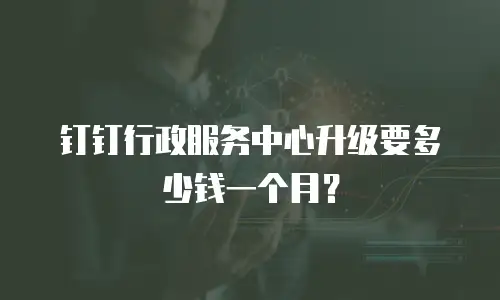 钉钉行政服务中心升级要多少钱一个月？