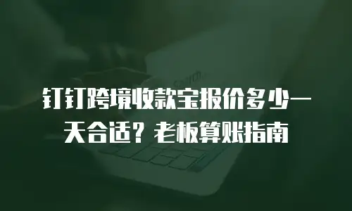 钉钉跨境收款宝报价多少一天合适？老板算账指南