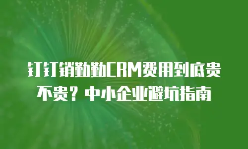 钉钉销勤勤CRM费用到底贵不贵？中小企业避坑指南