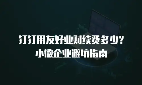 钉钉用友好业财续费多少？小微企业避坑指南