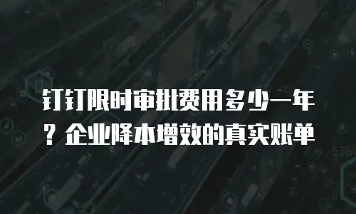 钉钉限时审批费用多少一年？企业降本增效的真实账单