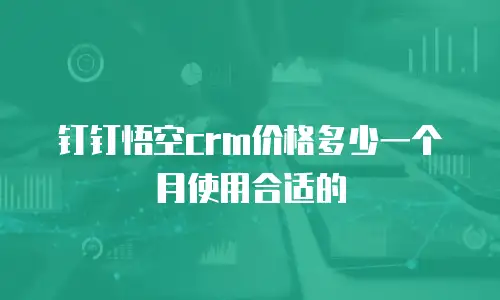 钉钉悟空crm价格多少一个月使用合适的