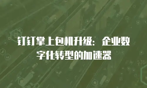 钉钉掌上包机升级：企业数字化转型的加速器