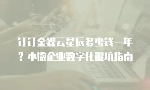 钉钉金蝶云星辰多少钱一年？小微企业数字化避坑指南