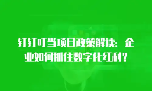 钉钉叮当项目政策解读：企业如何抓住数字化红利？