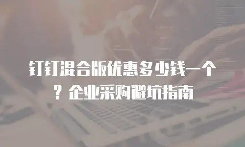 钉钉混合版优惠多少钱一个？企业采购避坑指南