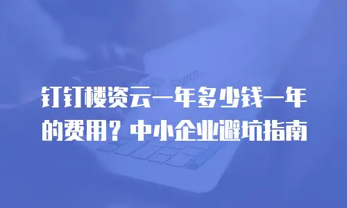 钉钉楼资云一年多少钱一年的费用？中小企业避坑指南