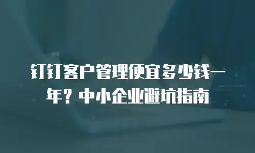 钉钉客户管理便宜多少钱一年？中小企业避坑指南