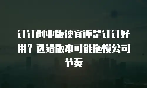 钉钉创业版便宜还是钉钉好用？选错版本可能拖慢公司节奏