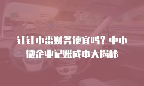 钉钉小番财务便宜吗？中小微企业记账成本大揭秘