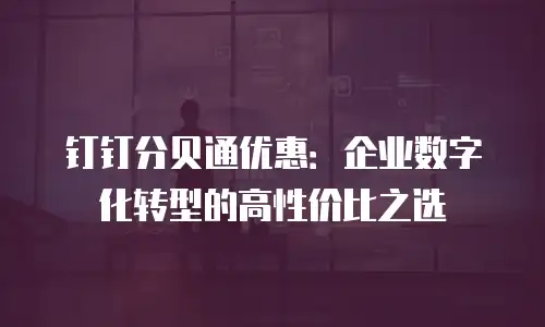 钉钉分贝通优惠：企业数字化转型的高性价比之选