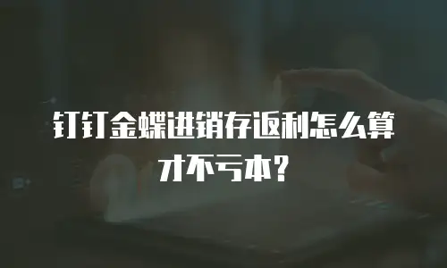 钉钉金蝶进销存返利怎么算才不亏本？