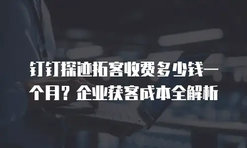 钉钉探迹拓客收费多少钱一个月？企业获客成本全解析