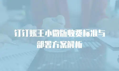 钉钉账王小微版收费标准与部署方案解析