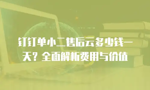 钉钉单小二售后云多少钱一天？全面解析费用与价值