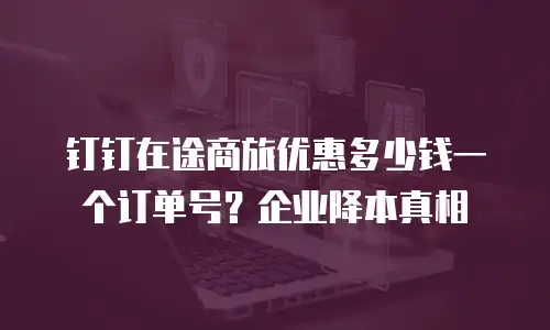 钉钉在途商旅优惠多少钱一个订单号？企业降本真相